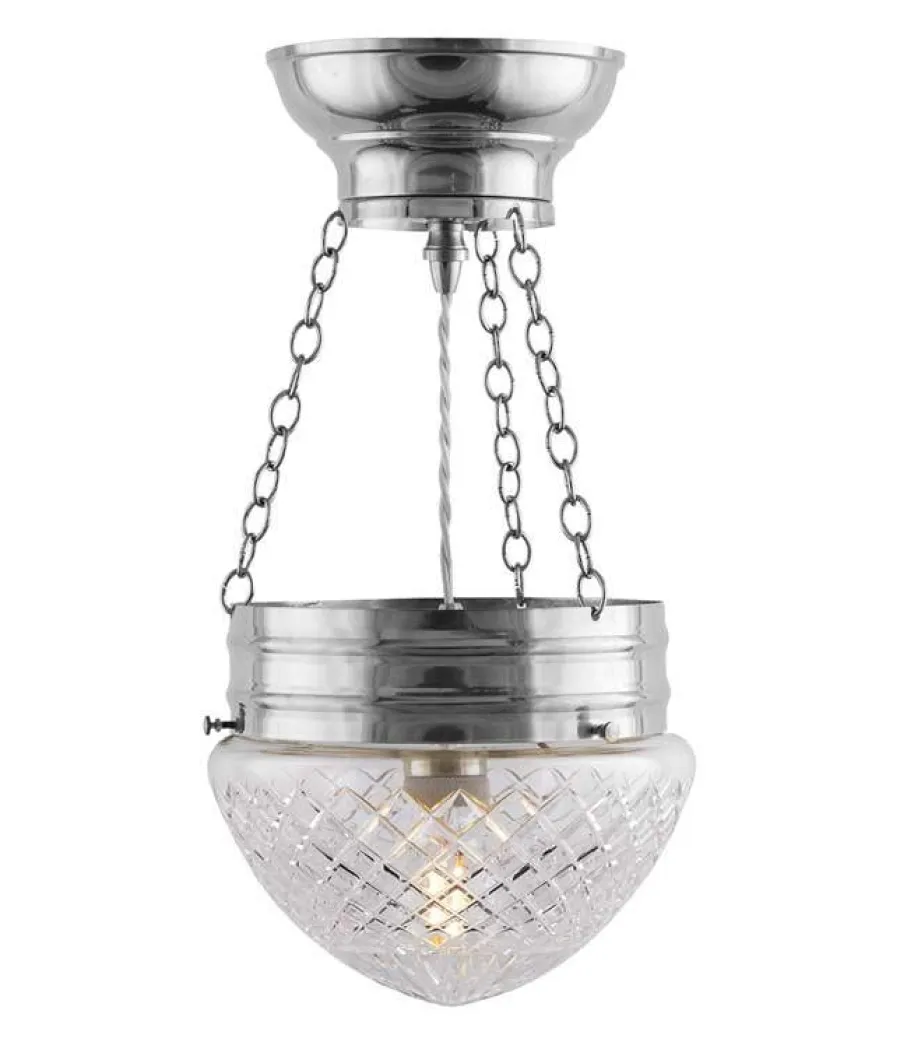 Karlskrona Lampfabrik Amplar|Stora Taklampor|Ampel - Heidenstam 200 nickel, klarglas