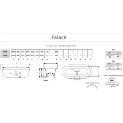 Badex AB Gjutjärnsbadkar|Gjutjärnsbadkar Med Tassar|Badkar - Palace med tassar, 170 cm