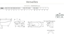 Badex AB Gjutjärnsbadkar|Gjutjärnsbadkar Med Tassar|Badkar - Versailles vit gjutjärn med tassar, 154 cm