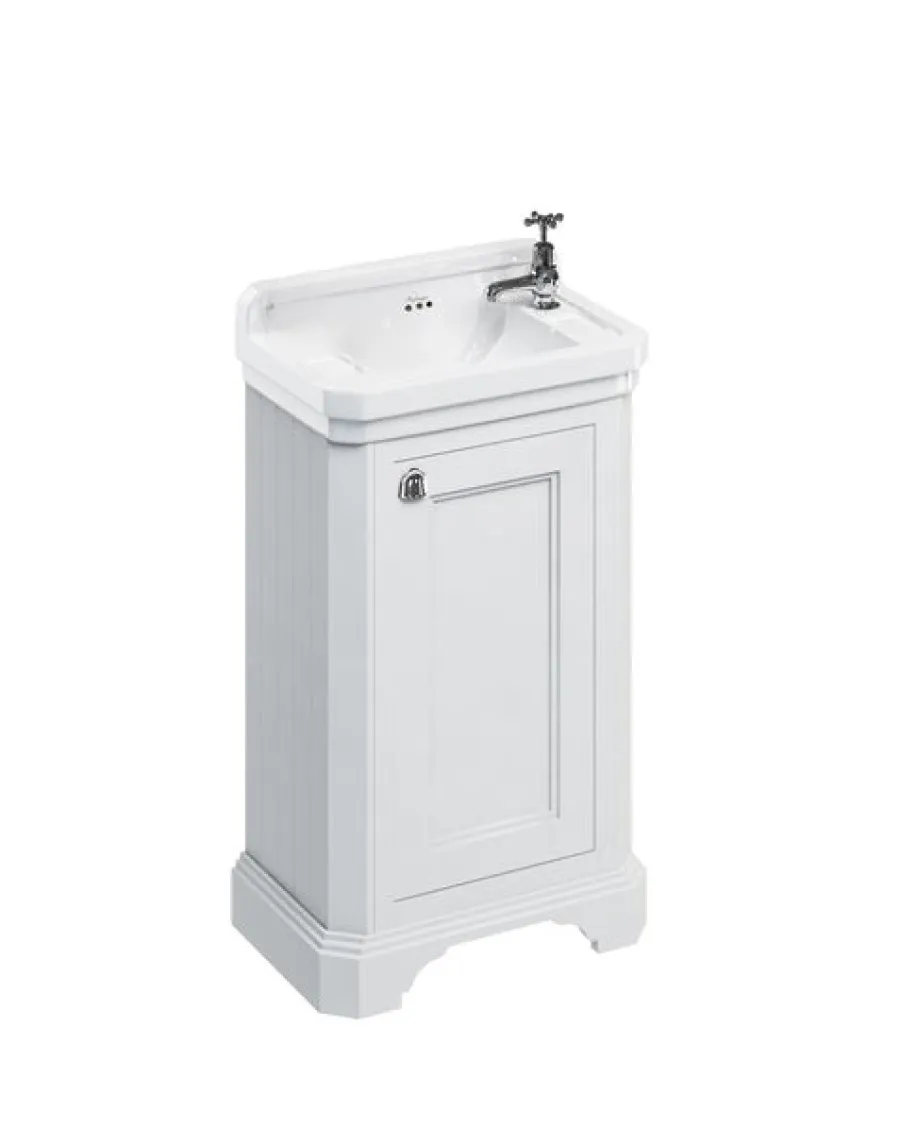 Badex AB Kommoder Med Handfat|Badrumskommoder|Badrumskommod Burlington - 51 cm vit/porslin/dörr