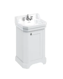 Badex AB Kommoder Med Handfat|Badrumskommoder|Badrumskommod Burlington - 56 cm porslin/dörr vit