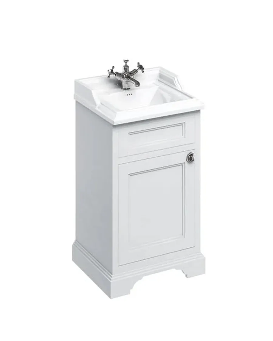 Badex AB Kommoder Med Handfat|Badrumskommod Burlington - 53 cm vit/porslin/dörr