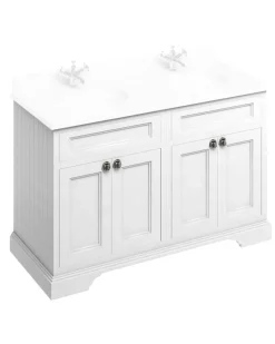 Badex AB Kommoder 100 - 130 Cm|Badrumskommod dubbelt Burlington - Fristående möbel 130 cm, matt vit (Endast underdel)