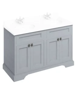 Badex AB Kommoder 100 - 130 Cm|Badrumskommod dubbelt Burlington - Fristående möbel 130 cm, Grå (Endast underdel)