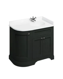 Badex AB Kommoder 100 - 130 Cm|Badrumskommod rundat hörn Burlington - 100 cm svart (endast underdel)