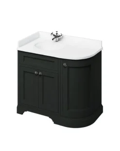 Badex AB Kommoder 100 - 130 Cm|Badrumskommod rundat hörn Burlington - 100 cm svart (endast underdel)