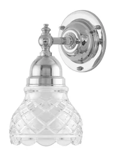 Karlskrona Lampfabrik Badrumslampor - Vägg|Badrumslampor - Vägg|Badrumslampa - Adelborg nickel, slipat klarglas