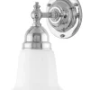 Karlskrona Lampfabrik Badrumslampor - Vägg|Badrumslampor - Vägg|Badrumslampa - Adelborg nickel, opalvit klocka