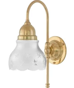 Karlskrona Lampfabrik Badrumslampor - Vägg|Badrumslampor - Vägg|Badrumslampa - Ahlström 60 mässing, slipat mattglas