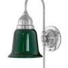 Karlskrona Lampfabrik Badrumslampor - Vägg|Badrumslampor - Vägg|Badrumslampa - Ahlström 60 nickel, grön klocka