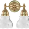 Karlskrona Lampfabrik Badrumslampor - Vägg|Badrumslampor - Vägg|Badrumslampa - Bergman mässing, slipat mattglas