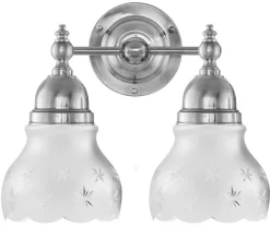Karlskrona Lampfabrik Badrumslampor - Vägg|Badrumslampor - Vägg|Badrumslampa - Bergman nickel, slipat mattglas