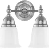 Karlskrona Lampfabrik Badrumslampor - Vägg|Badrumslampor - Vägg|Badrumslampa - Bergman nickel, opalvit klocka