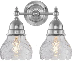 Karlskrona Lampfabrik Badrumslampor - Vägg|Badrumslampor - Vägg|Badrumslampa - Bergman nickel, klarglas