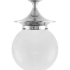 Karlskrona Lampfabrik Badrumslampor - Tak|Badrumslampor - Tak|Badrumslampa - Dahlberg 100 nickel, opalvit klotskärm