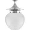 Karlskrona Lampfabrik Badrumslampor - Tak|Badrumslampor - Tak|Badrumslampa - Dahlberg 100 nickel, mattglas droppe