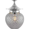 Karlskrona Lampfabrik Badrumslampor - Tak|Badrumslampor - Tak|Badrumslampa - Dahlberg 100 nickel, klarglas droppe