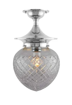 Karlskrona Lampfabrik Badrumslampor - Tak|Badrumslampor - Tak|Badrumslampa - Dahlberg 100 nickel, klarglas droppe