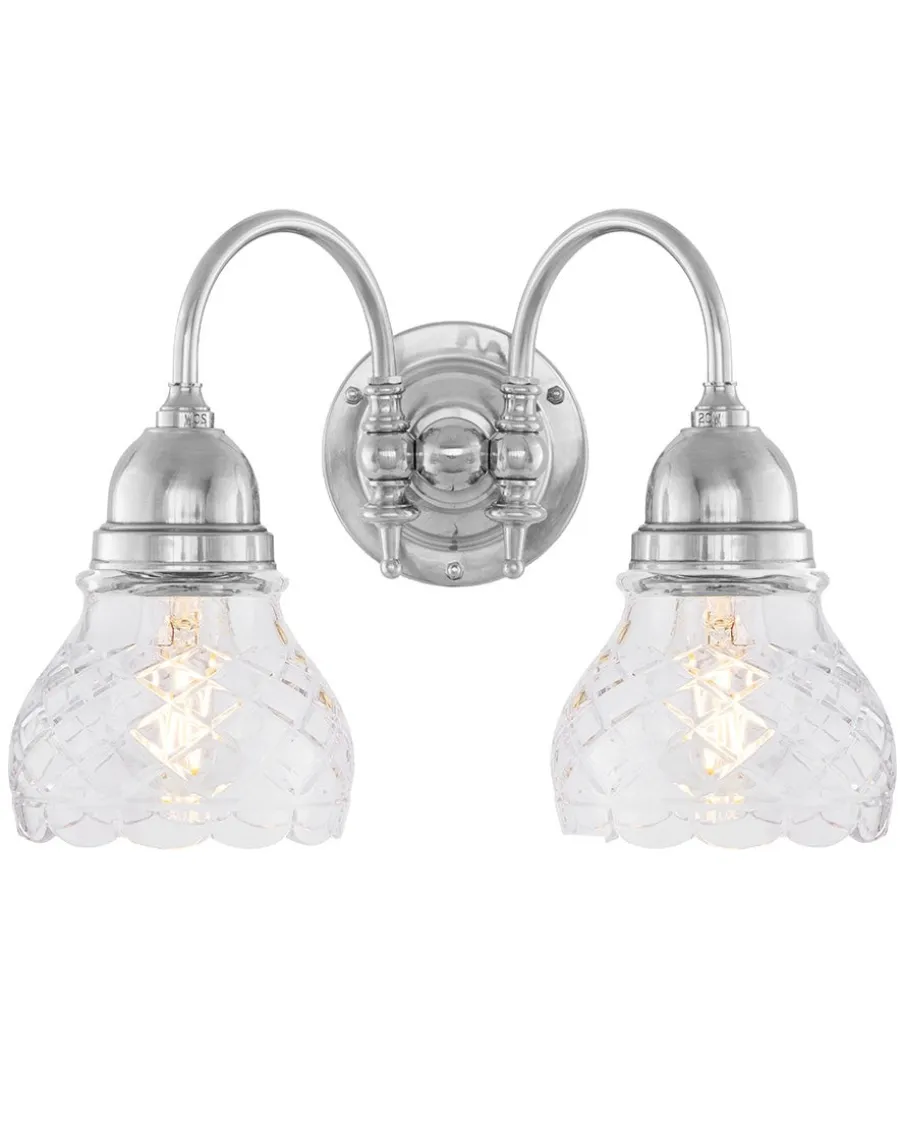 Karlskrona Lampfabrik Badrumslampor - Vägg|Badrumslampor - Vägg|Badrumslampa - Stackelberg nickel, slipat klarglas