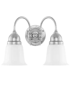 Karlskrona Lampfabrik Badrumslampor - Vägg|Badrumslampor - Vägg|Badrumslampa - Stackelberg nickel opalvit klocka