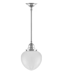 Karlskrona Lampfabrik Badrumslampor - Tak|Badrumslampor - Tak|Badrumslampa - Taklampa Byströmpendel 100 nickel, mattdroppe