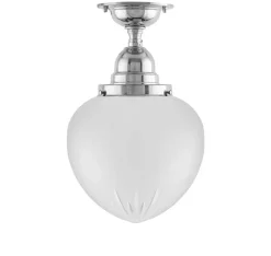 Karlskrona Lampfabrik Badrumslampor - Tak|Badrumslampor - Tak|Badrumslampa - Taklampa Byström 100 nickel, mattdroppe