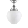 Karlskrona Lampfabrik Badrumslampor - Tak|Badrumslampor - Tak|Badrumslampa - Taklampa Byström 100 nickel, vit droppe