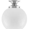 Karlskrona Lampfabrik Badrumslampor - Tak|Badrumslampor - Tak|Badrumslampa - Taklampa Lundkvist 100 nickel, stor klotskärm