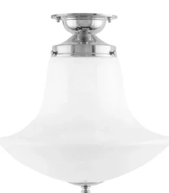 Karlskrona Lampfabrik Badrumslampor - Tak|Badrumslampor - Tak|Badrumslampa - Taklampa Lundkvist 100 nickel, klottrattskärm