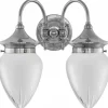 Karlskrona Lampfabrik Badrumslampor - Vägg|Badrumslampor - Vägg|Badrumslampa - Tigerstedt nickel, slipat mattglas