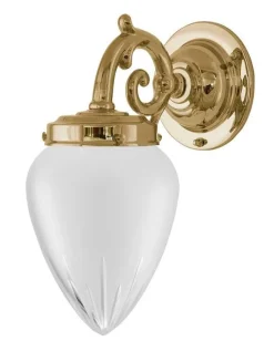 Karlskrona Lampfabrik Badrumslampor - Vägg|Badrumslampor - Vägg|Badrumslampa - Topelius mässing, slipat mattglas