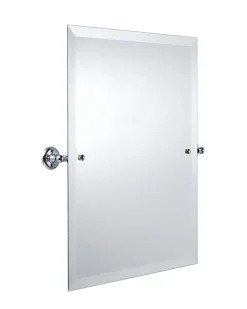 Badex AB Badrumsspeglar Med Fasettslipade Kanter|Badrumsspeglar I Krom|Badrumsspegel - Haga rektangulär - Krom 45 x 60 cm