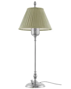 Karlskrona Lampfabrik Bordslampor|Bordslampa - Ankarcrona 50 cm nickel, olivgrön skärm