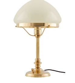 Karlskrona Lampfabrik Bordslampor|Bordslampor I Mässing|Bordslampa - Karlfeldt mässing, toppig benvit