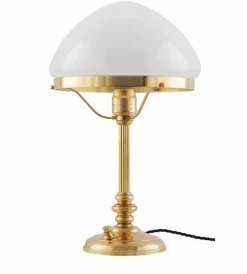 Karlskrona Lampfabrik Bordslampor|Bordslampor I Mässing|Bordslampa - Karlfeldt mässing, toppig vit