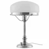 Karlskrona Lampfabrik Bordslampor|Bordslampa - Karlfeldt nickel, vit skärm