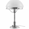 Karlskrona Lampfabrik Bordslampor|Bordslampa - Karlfeldt nickel, toppig vit