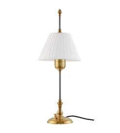 Karlskrona Lampfabrik Bordslampor|Bordslampor I Mässing|Bordslampa - Kellgren mässing, vit skärm