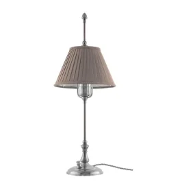 Karlskrona Lampfabrik Bordslampor|Bordslampa - Kellgren nickel, beige skärm