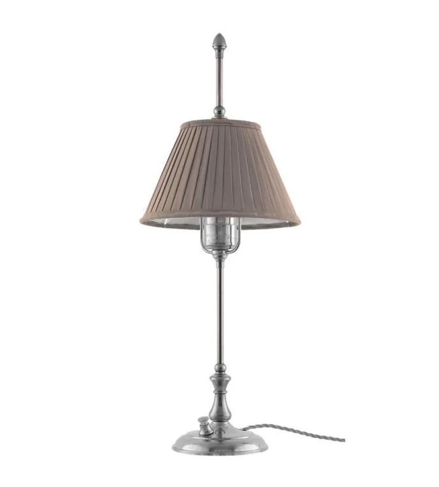 Karlskrona Lampfabrik Bordslampor|Bordslampa - Kellgren nickel, beige skärm