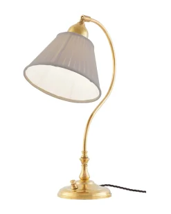 Karlskrona Lampfabrik Bordslampor|Bordslampor I Mässing|Bordslampa - Lagerlöf mässing, beige tygskärm