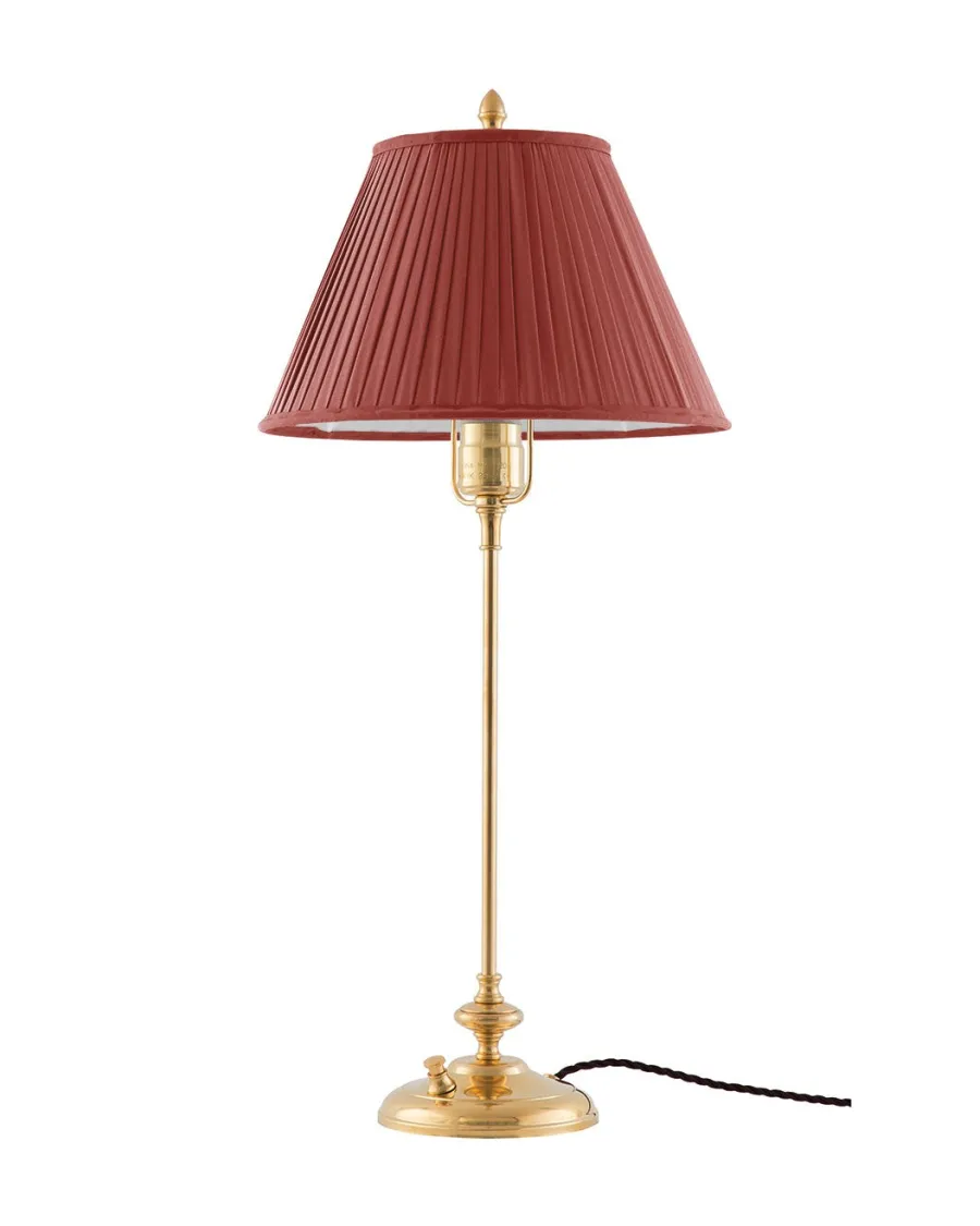 Karlskrona Lampfabrik Bordslampor|Bordslampor I Mässing|Bordslampa - Moberg 65 cm mässing, röd skärm
