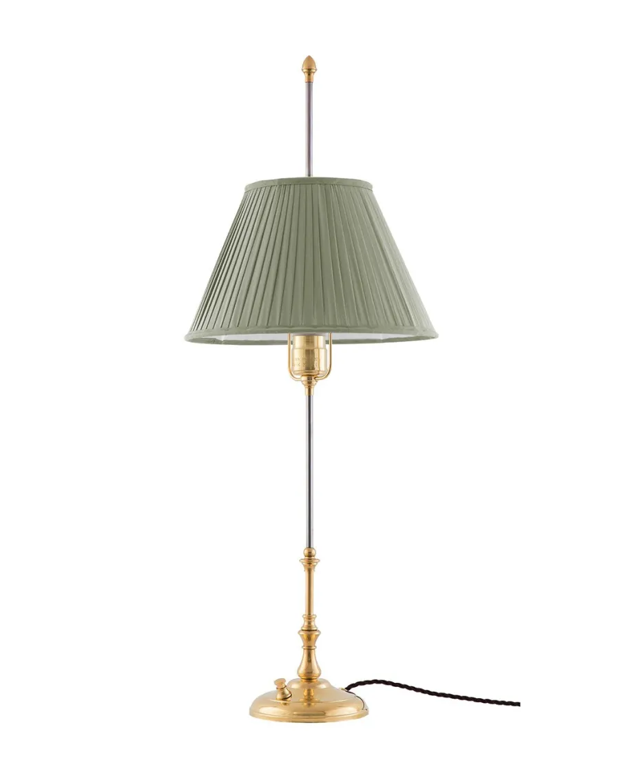 Karlskrona Lampfabrik Bordslampor I Mässing|Bordslampor|Bordslampa - Stiernstedt mässing, olivgrön skärm