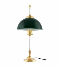 Karlskrona Lampfabrik Bordslampor|Bordslampor I Mässing|Bordslampa - Swedenborg mässing, grön skärm