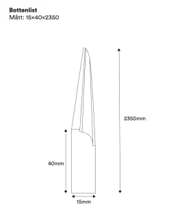 Nordingrå Trä AB Bottenstockar|Bottenstockar|Bottenlist till räcke - 40 x 15 x 2350 mm