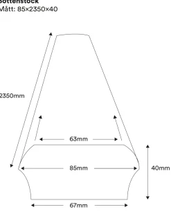 Nordingrå Trä AB Bottenstockar|Bottenstockar|Bottenstock till räcke - 40 x 85 x 2350 mm