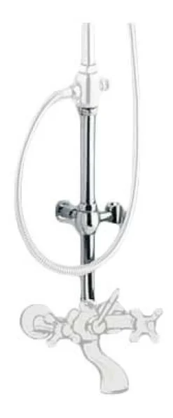 Badex AB Gjutjärnsbadkar|Badkarsblandare Med Dusch|Classic förlängningsrör, 50 cm, vid anslutning till karblandare, krom
