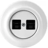 ABB Electrification Sweden AB Nätverksuttag|Vit Porslin Infällt Abb|Datauttag 2xRJ45 vit porslin - ABB Decento