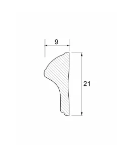 Valbo Trä AB Dekorlister|Spegellister|Dekorlist - Dörrspegellist 9x21 mm