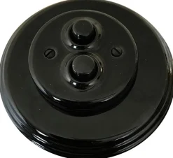 Fontini S.A. Dubbel Strömbrytare Med Dimmer|Strömbrytare Med Dimmer|Dimmer dubbel tryckknapp svart porslin - Fontini infällt